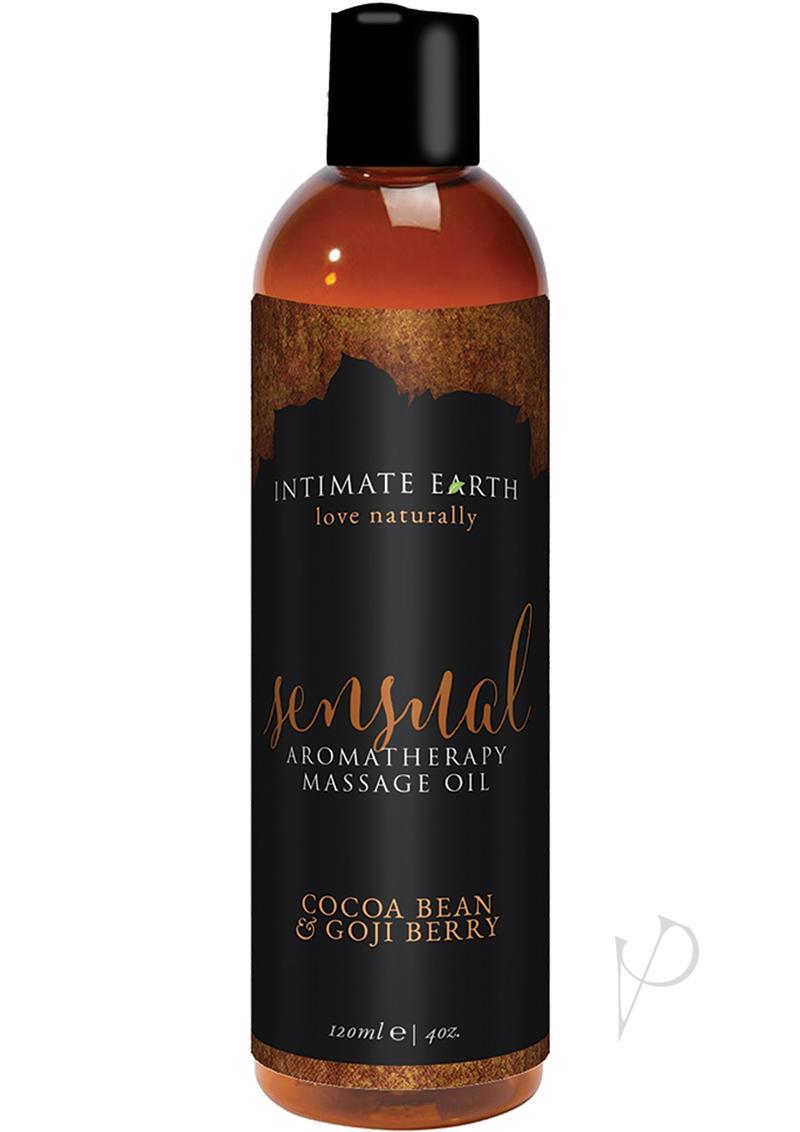Intimate Earth Sensual Aromatherapy Massage Oil Cocoa Bean And Goji Berry 4oz